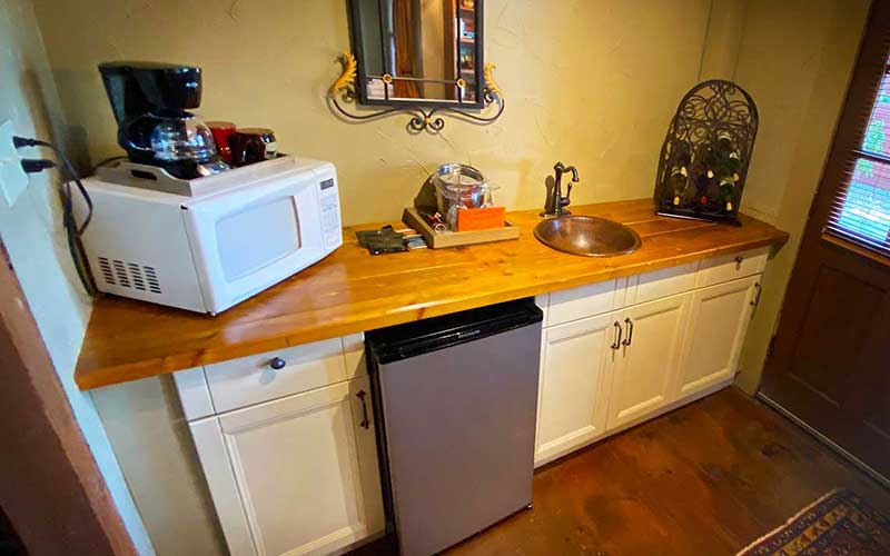 celestial suite kitchenette with fridge and microwave