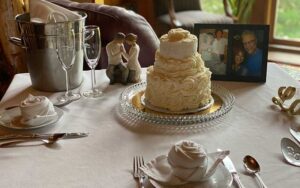 wedding cake at the overlook inn